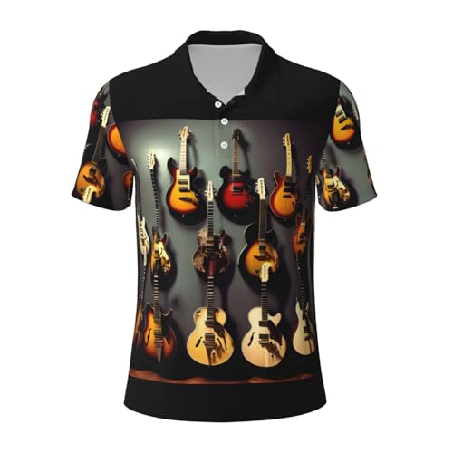 Polo guitare homme à manches courtes pour le sport et le bureau