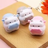 1Pc Random Cute Cow Pencil Sharpener - Kawaii Animal Design Sharpener for Girls, Office and School Stationery Supplies, Gift for Students and Teachers