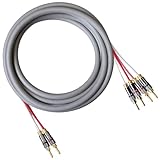 Blue Jeans Cable Canare 4S11 Speaker Cable, with Welded Locking Bananas, Bi-Wire Terminations, 20 Foot (Single Cable - for one Speaker); Assembled in The USA
