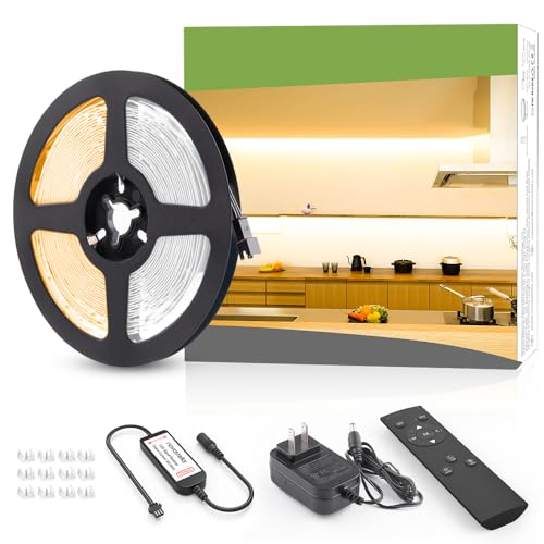 NOVOSTELLA 20ft Waterproof Tunable White LED Strip Lights, Dimmable Flexible Rope Light 3000K-6500K 12V Tape Light with Remote, Ribbon for Outdoor and Indoor Bedroom Home Mirror Kitchen Bar