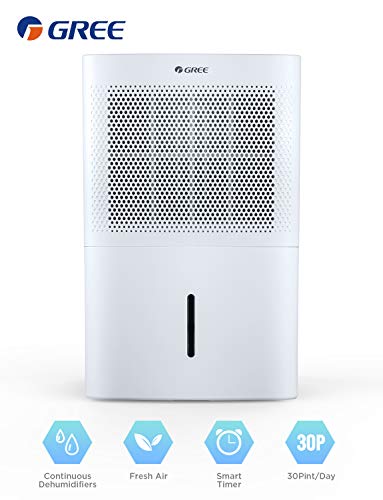 Gree Chalet 70Pint Portable Dehumidifier with Pump for Home Basements Bathrooms up to