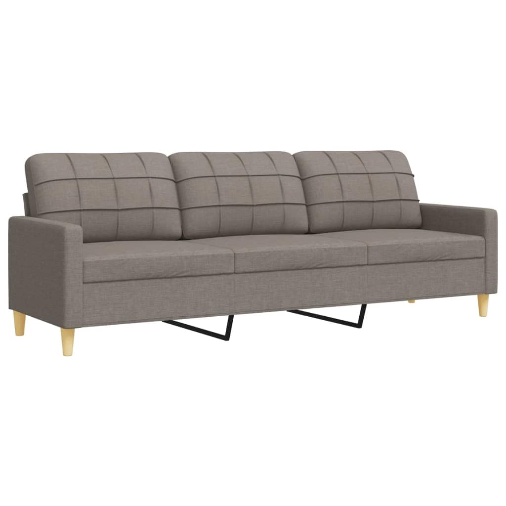 4-częściowy zestaw wypoczynkowy z podnóżkiem i poduszką dekoracyjną w kolorze szarobrązowym (taupe), sofa narożna z miejscem do przechowywania, wygodna sofa do spania, podłokietniki, oparcie