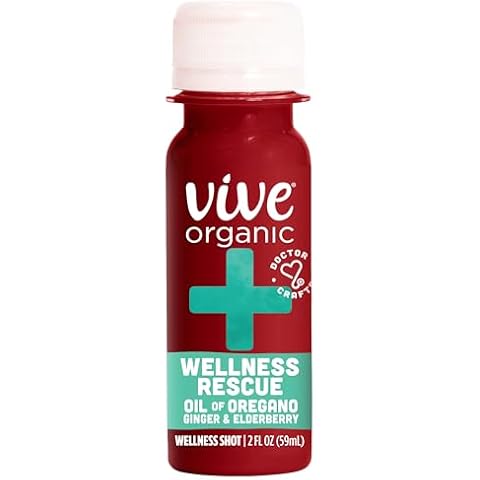 Vive Organic Wellness Rescue Shot, Ginger, Elderberry & Oil of Oregano, 2 Oz Cover