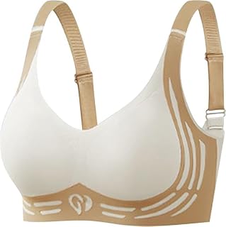 Lushfitting Powerful Push up Seamless Bra for Women Wireless Comfort Ladies Streamline Sports Underwear No Underwire Plus Size Full Coverage Adjustable Support Anti Sagging Girls Bralettes Beige