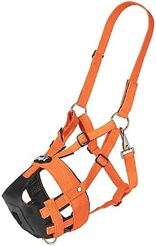 Tough 1 Easy Breathe V Grazing Muzzle Horse Orange