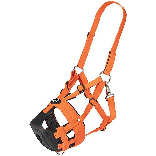 Tough 1 Easy Breathe V Grazing Muzzle Horse Orange