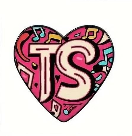 Image of I (Heart) LOVE T.S. Brooch Pin Singer Team Era Tour Fans Gift Music Lover Merchandise Perfect for Jackets, Backpacks, Hats and More