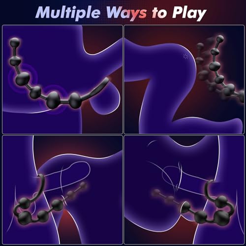 Image of BEISAR 15.35 inch Anal Beads Butt Plug - Alternating-Sized Prostate Massager Anal Vibrator with APP, Liquid Silicone Anal Plug with 10 Vibration Modes Anal Toys Waterproof Male Sex Toys S&M Whips