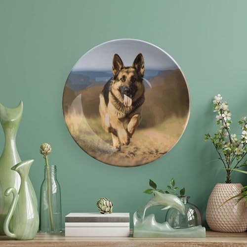 Plato decorativo Running German Shepherd 6 pulgadas miniatura 5