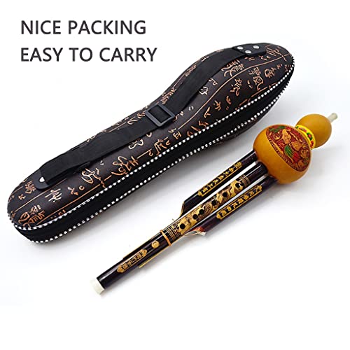 Flutes Hulusi C Key, Black Bamboo Chinese Hulusi, Dual Tone Cucurbit, B Flat Chinese Traditional Instrument, For Beginners Musical Amateurs (Size : C Key) #TOP4