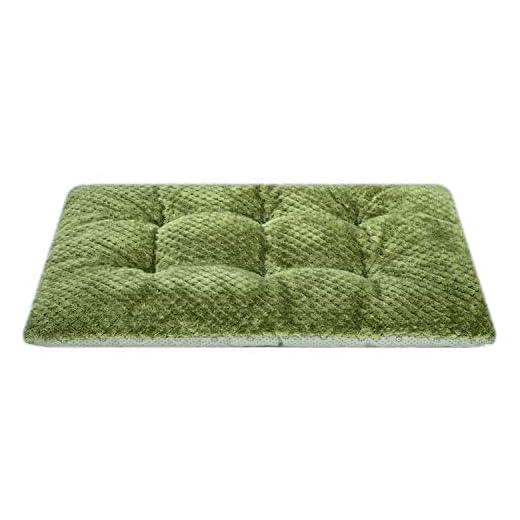 WONDER MIRACLE Fuzzy Deluxe Pet Beds, Super Plush Dog or Cat Beds Ideal for Dog Crates, Machine Wash & Dryer Friendly (15" x 23", S-Olive Green)