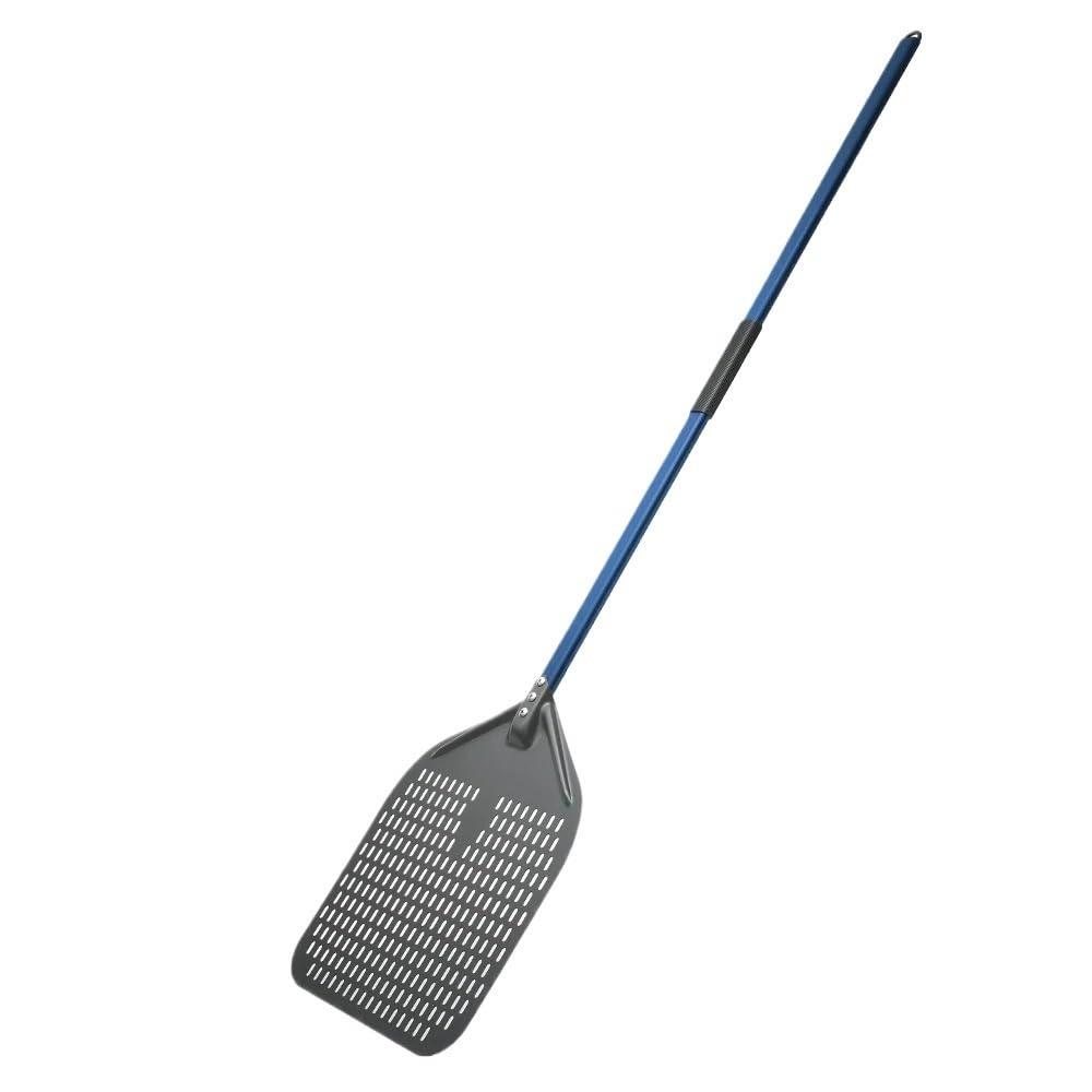 WANGSHAOWEI Pizza ​Paddle 14/13/12 Inch Pizza Peel Perforated Long Handle Shovel Aluminum Oven Accessories(12inch Blue Handle)