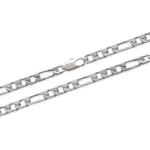 Collier Chaine pour Homme en Argent 925 Tata Gisèle Maille Figaro 4mm