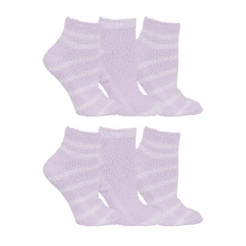 Dr. Scholl's Women's Soothing Spa Gripper Low Cut Socks 6 Pair Pack, Lavender/White, Women's Shoe Size: 4-10