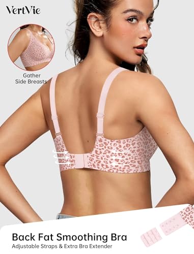 Image of Vertvie Jelly Wireless Bras for Women Push Up Plunge Seamless T-Shirt Bras No Underwire Supportive Full Coverage Bralettes