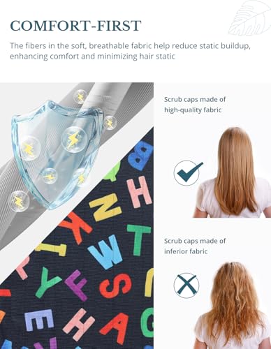 Image of Scrub Caps for Men and Women with Buttons, Classic Surgical Caps | Double-Sided Printed, Adjustable,Long Hours, Sweatbands, Fabric Help Reduce Static Buildup