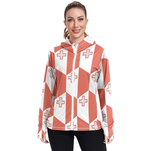 Malta Flag Women's UPF 50+ Sun Protection Hoodie Jacket Lightweight Long Sleeve Sun Shirt with Pocket Multicoloured