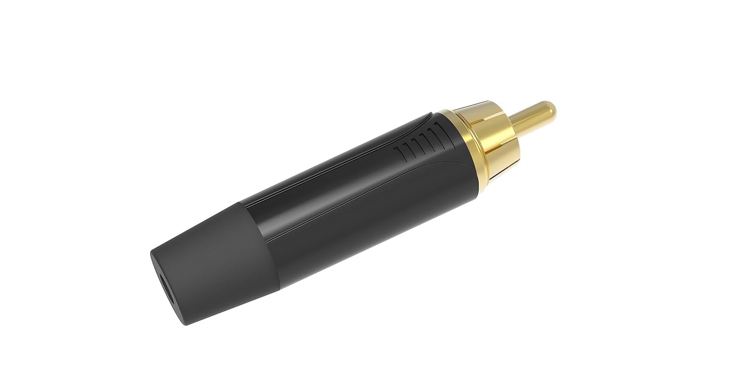PROEL DHRCAMBB | Die Hard Professional-Grade Male RCA Connector – Gold-Plated Audio Plug | Italian-Designed and Engineered | Cable Mount RCA Jack | Pack of 20