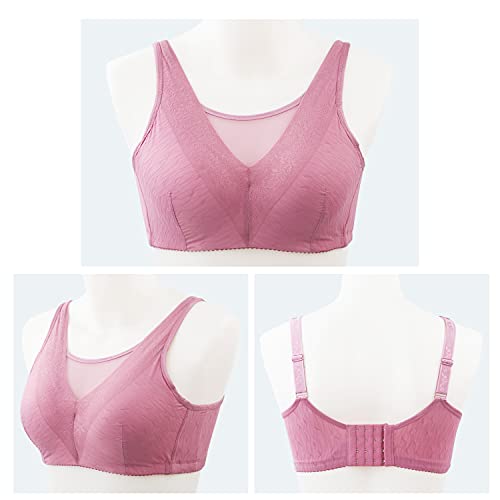 Polreta Mastectomy Bra With Pockets For Breast Prosthesis Women Everyday Bra Purple #TOP1