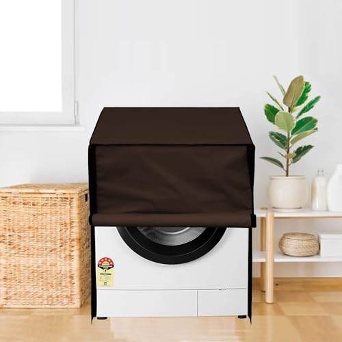 Image of Wings Star Front Load Washing Machine Cover Suitable for Bosch 6.5 kg, 7 kg, 7.5 kg, 8 kg, 8.5 kg, 9 kg. (63X63X81 CMS, Brown)