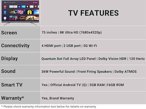 Image of Hisense 189 cm (75 inches) 8K Ultra HD Smart Certified Android QLED TV 75U80G (Metal Gray)