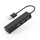 LENTION 3 USB Ports Hub with RJ45 LAN Adapter Laptop Ethernet Dock Network Extender Compatible MacBook Air/Pro (Previous Generation), Chromebook, Windows Laptop, More (Black)