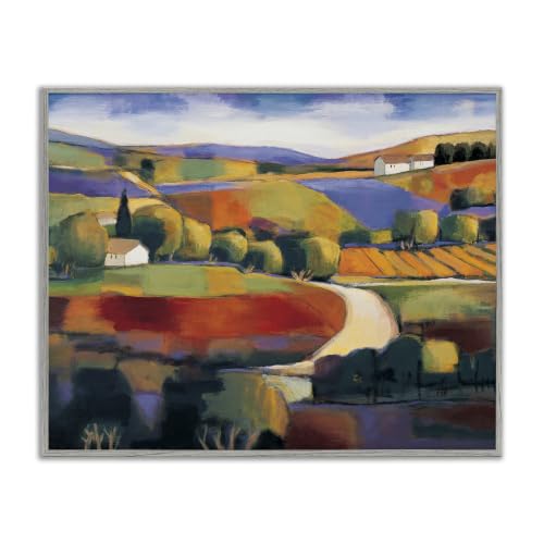 Modern Countryside Farm Town, 11 x 14 Inch Framed Giclée Print