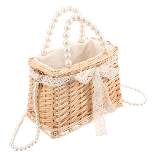 Sac Tissé Main en Bambou Perlé au Design Élégant pour Femme