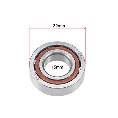 Image of uxcell 7002AC Angular Contact Ball Bearing 15x32x9mm, Single Row, Open, 25 Contact Angle 5pcs