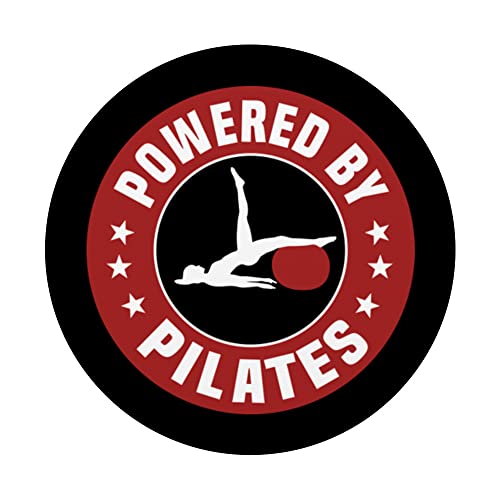 Powered By Pilates Apparel Fitness Meditation PopSockets Swappable PopGrip, Black - Image 3