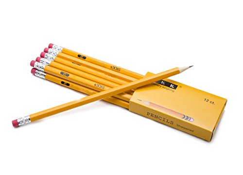 image for SKKSTATIONERY Pre-sharpened pencils, Pencils Sharpened with eraser top