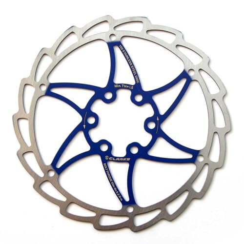 Clarks Cycle Systems CD-06 Single Piece 6-Bolt Steel Disc Brake Rotor, Blue, 180mm