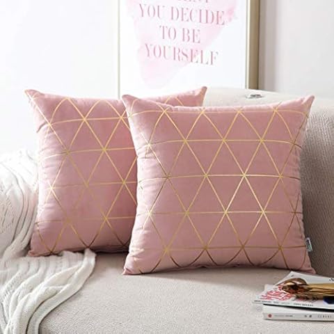 NordECO HOME Pack of 2 Throw Pillow Covers Cases - Square Decorative Cushion Covers for Valentine's Day Spring Sofa Couch Bed Home Decoration, 18 x 18, Pink Cover