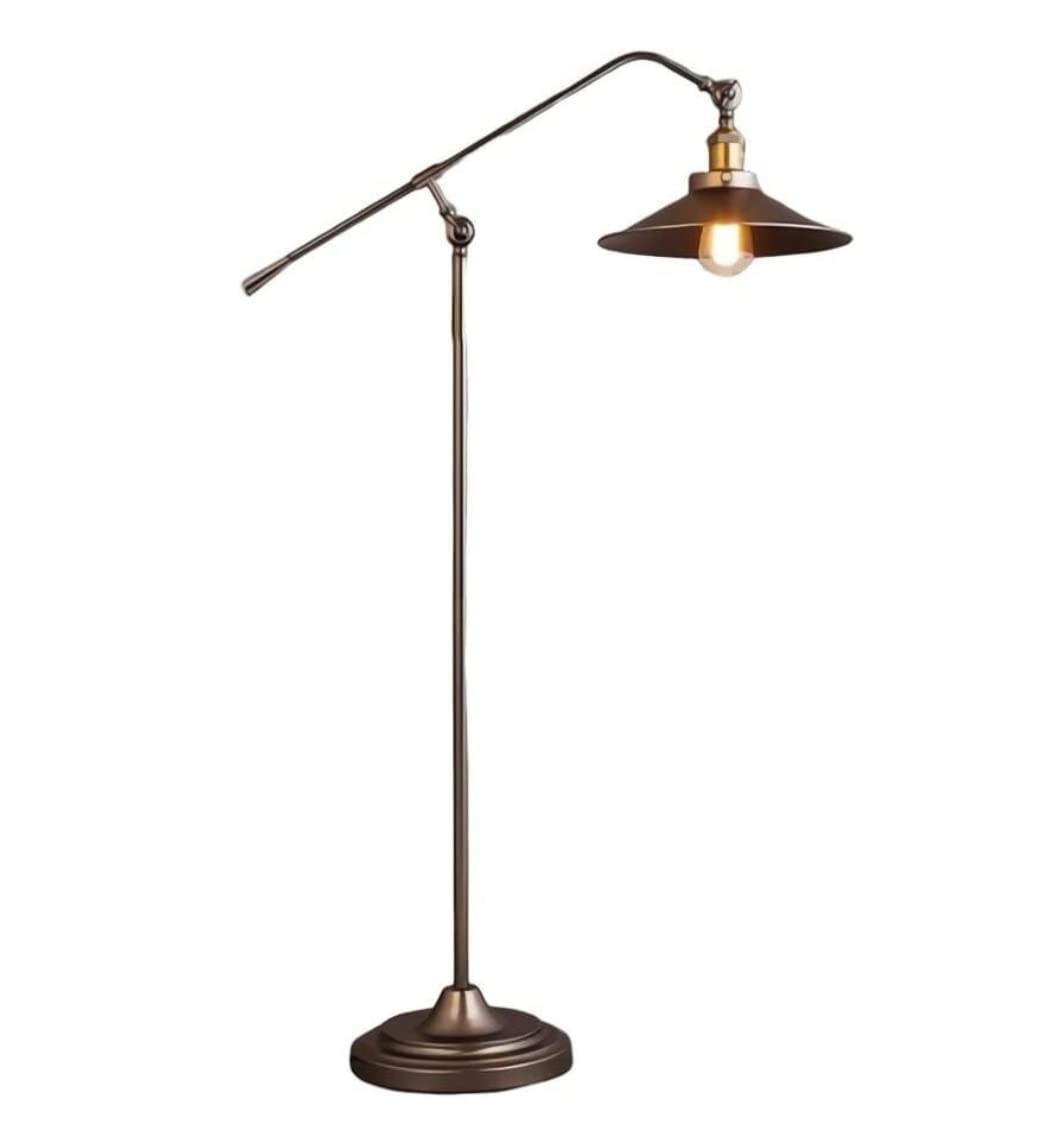 AZHKJKZH Floor Standing Lamp Wrought Iron Floor Lamp Adjustable Boom Arm and Head American Industrial Light for Bedroom Living Room Living Room(A)