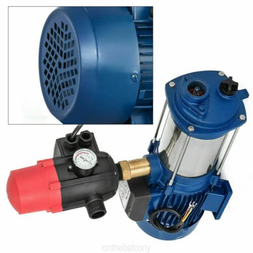 Bomba de agua centrífuga de 160 l/min, 2200 W, con interruptor de presión, acero inoxidable, para jardín, bomba centrífuga