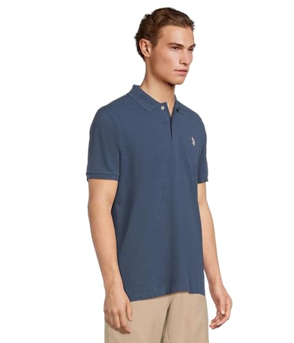 Image of U.S. POLO ASSN. Men Cotton Regular Fit Solid Polo With Small Pony | Two-Button Closure Pique Polo Shirt, Summer Fashion Golf Shirt