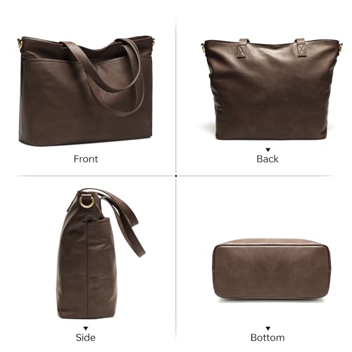 Bolso Tote de Cuero para Mujer con Compartimento para Laptop miniatura 7