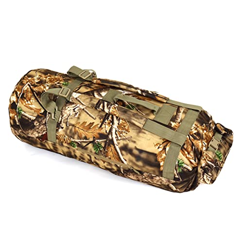 Auscamotek Top Load Camo Duffel Bag For Hunting Gear - Water Resistant Blind Duffle Backpack- Camouflage Military Style Seabag #TOP2