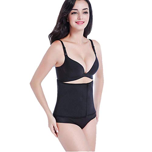 Ceinture amincissante pour femme, corset pour perte de poids, contrôle du ventre, amincissant, corset amincissant, brûleur de graisse avec bande ventrale réglable (noir), noir, taille L Cover