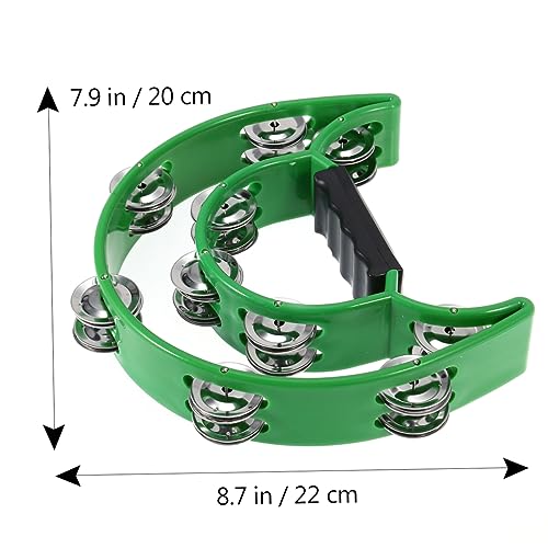 Toyvian Pandeiro De Percussão Pandeiro De Mão Pandeiro De Lua Jingle Pandeiro De Fileira Dupla Sino