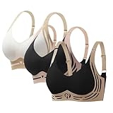 Cocila Atmungsaktiv Wohlfühl Anti-Schlaffe Brust BH Gather Bra Weicher, Bequemer Kabelloser Up Damen Dessous Alltags-Sport-BHS 3Pc X Reif Bustier Gepolstert Postura Lift Sport XXL Fuer Dirndl
