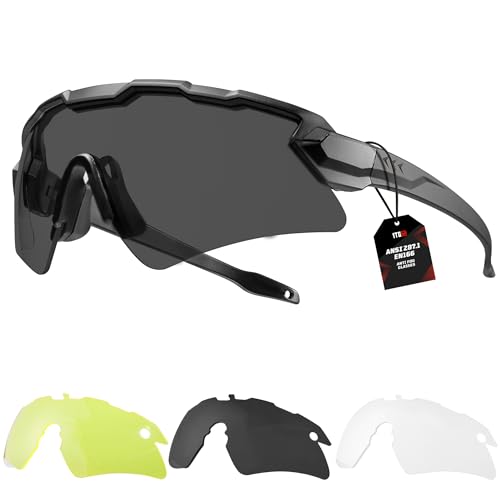 1TG Tactical Safety Shooting Glasses - Anti-Fog Tactical Goggles with 3 Lens &...