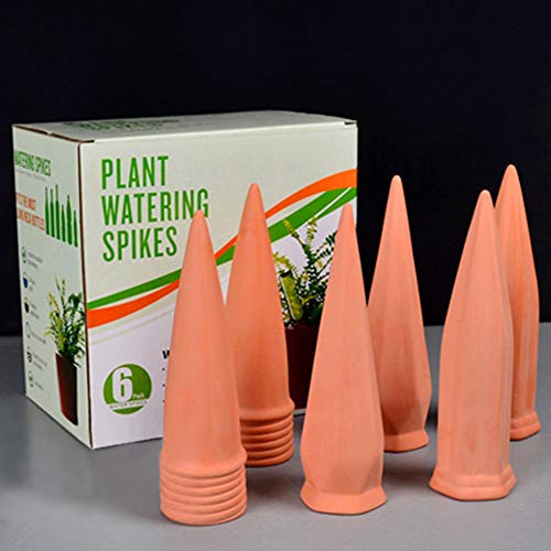 Mortime Plant Watering Devices, Plant Waterer Self Watering Terracotta Spikes Automatically Water Your Indoor And Outdoor Plants While On Vacation (6Pc) #TOP3
