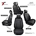 Tomatoman Waterproof Faux Leather Seat Covers Compatible with Jeep Grand Cherokee for Limited Overland Trailhawk Laredo High Altitude Summit Reserve SUV(Full Set/Black)
