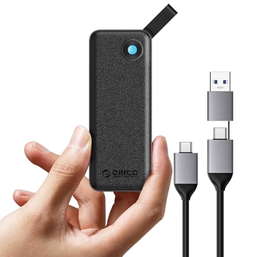 ORICO 512GB External SSD, Up to 460MB/s External Solid State Drives, Slim Design, Compact with 2 in 1 USB C & USB A Cable, Portable Storage for Type C Smartphones, Tablets, Laptops, PC - B5pro