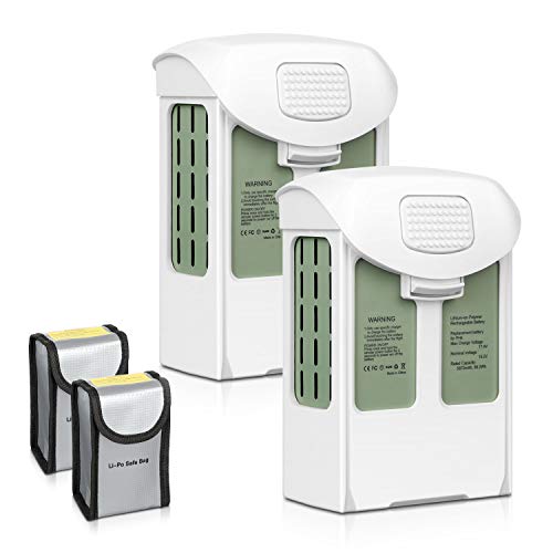 FlyHi Phantom 4 Series 2-Pack 15.2V 5870mAh Intelligent Flight LiPo Replacement Battery + Battery Safe Bag for DJI Phantom 4, Phantom 4 Pro, Phantom 4 Pro Plus, Phantom 4 Advanced, Phantom 4 Pro V2.0