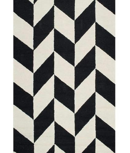 Image of Hand Tufted Wool Carpets Anti Shedding Rug Modern Carpets for Living Room Size 8x11 Feet