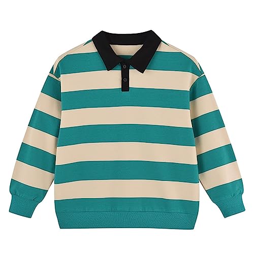 Boys Fleece Kids Sweatshirts Soft Cotton Warm Crewneck Cartoon Stripes Long Sleeve Pullover Sweatshirts For Boys