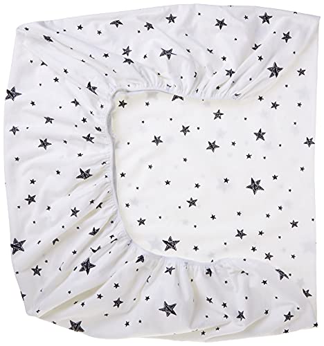 Kushies Crib Sheet Flannel Scribble Stars Black & White (S330-609) #TOP2
