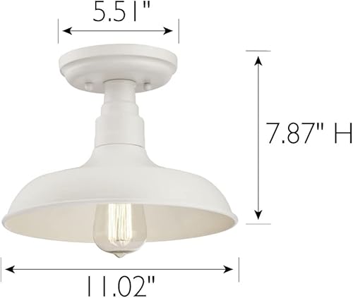 Miniatura 2 de Design House 579631 Kimball Industrial Farmhouse - Lámpara de techo semiempotrada para interiores con pantalla de metal para cocina, pasillo,